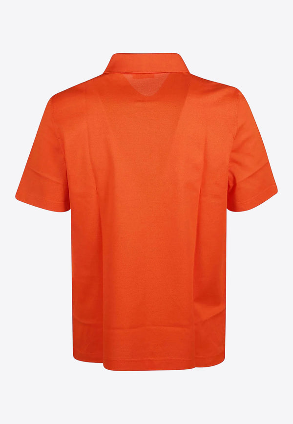 Salvatore Ferragamo Logo Embroidered Polo T-shirt Orange 122328 H 772049 MANDARIN