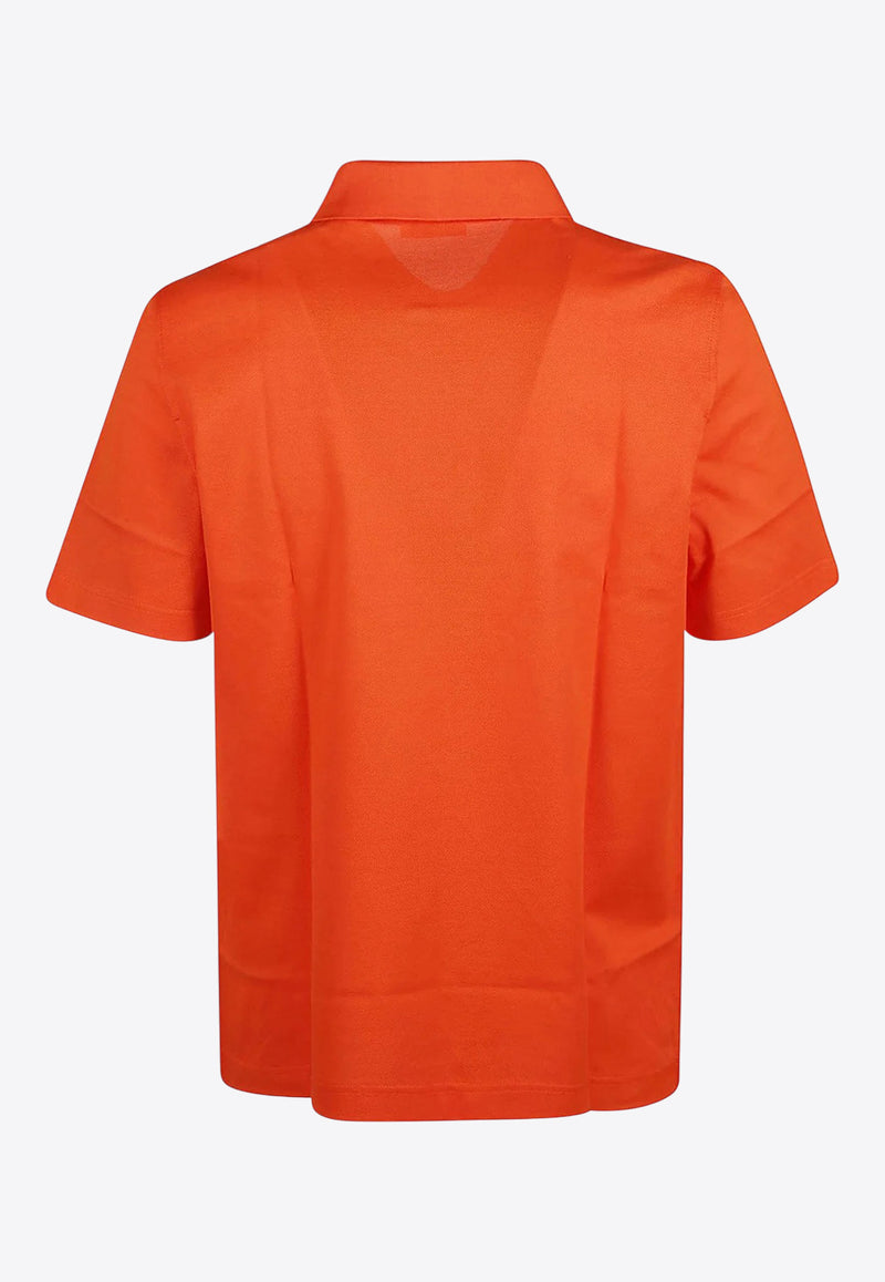 Salvatore Ferragamo Logo Embroidered Polo T-shirt Orange 122328 H 772049 MANDARIN