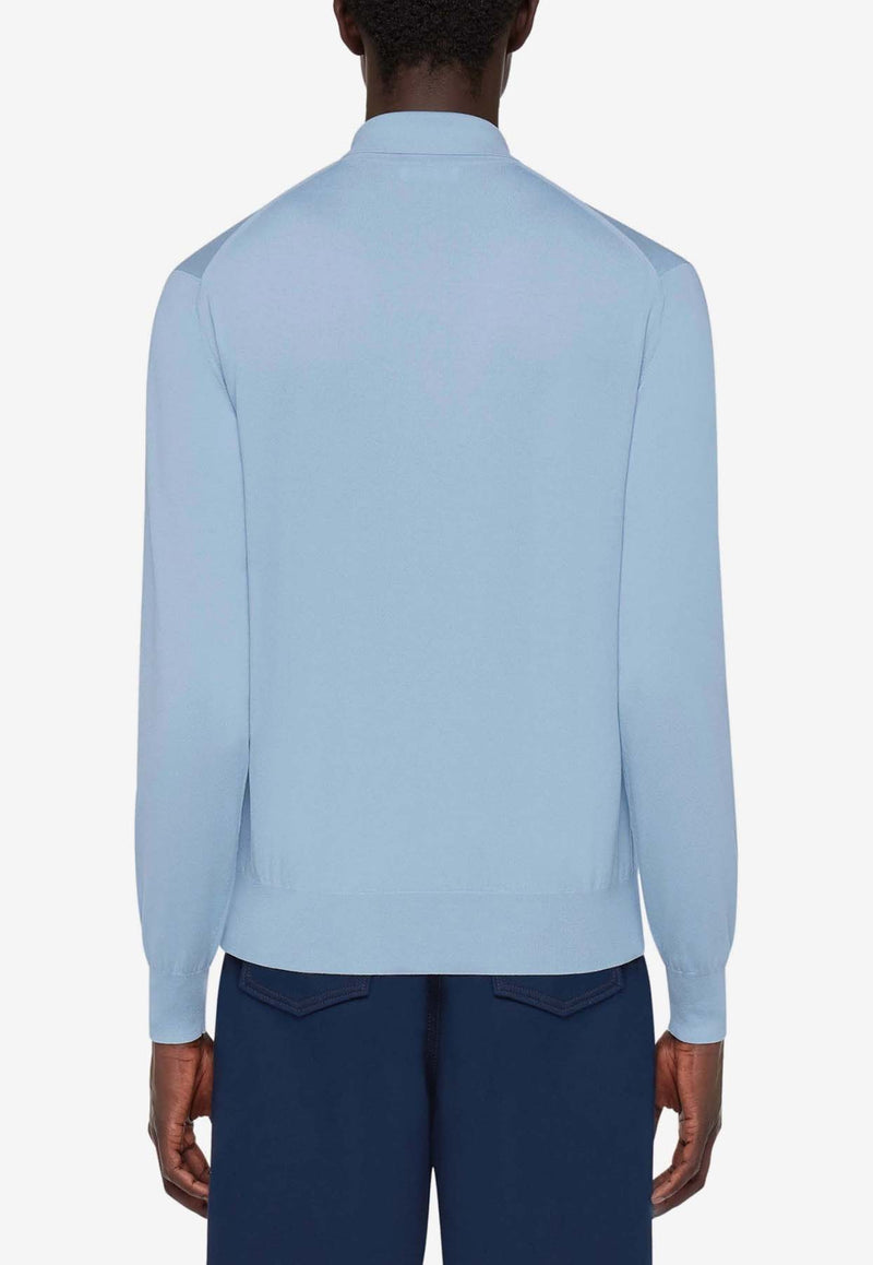 Salvatore Ferragamo Long-Sleeved Polo T-shirt 122380 E 775815 LIGHT BLUE Blue