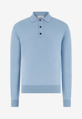 Salvatore Ferragamo Long-Sleeved Polo T-shirt 122380 E 775815 LIGHT BLUE Blue