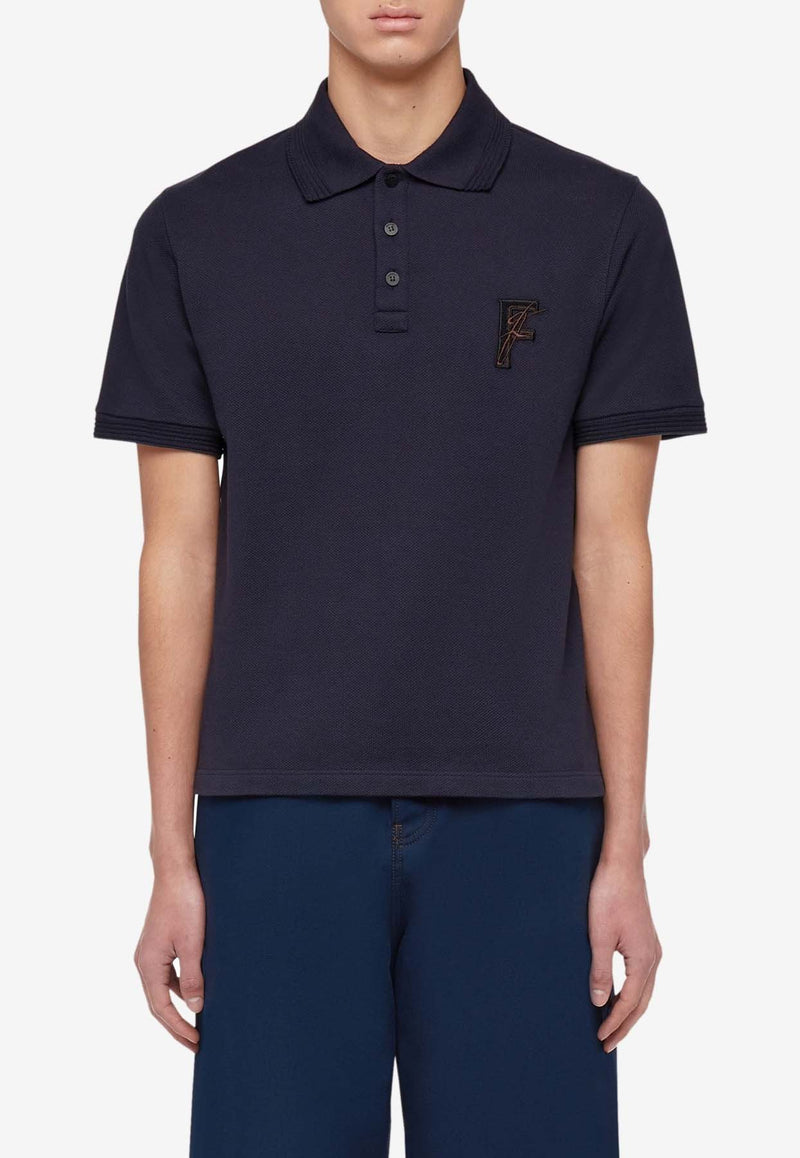 Salvatore Ferragamo Logo Short-Sleeved Polo T-shirt 122418 H 776274 NEW NAVY Blue