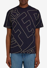 Salvatore Ferragamo Graphic Logo Short-Sleeved T-shirt 122456 H 776716 NEW NAVY Navy