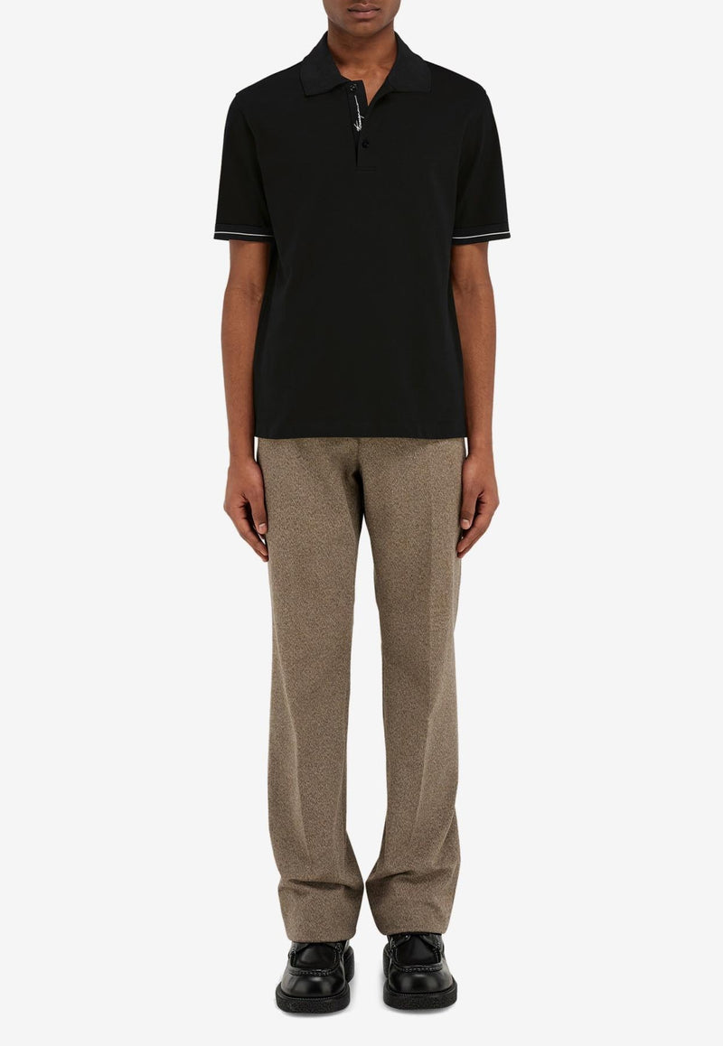 Ferragamo Short-Sleeved Polo T-shirt 122607 H 781918 NERO/NERO/BIANCO