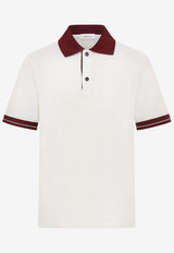Salvatore Ferragamo Color-Block Short Sleeved Polo T-shirt White 122607 H 781017 BIANCO/BORDEAUX