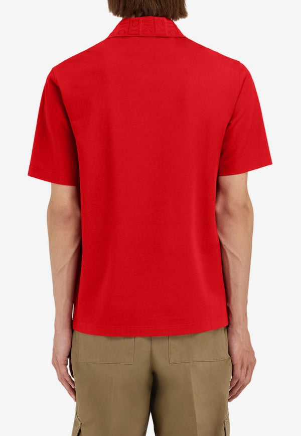 Ferragamo Short-Sleeved Polo T-shirt 122611 H 781015 NEW RED