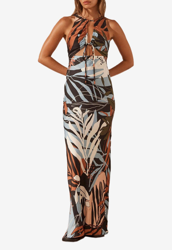 Shona Joy Tramonto Cut-Out Maxi Dress Multicolor 1234166BLACK MULTI