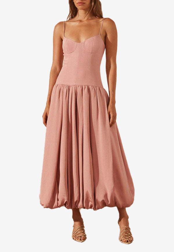 Shona Joy Vento Bubble-Skirt Midi Dress Rose 1234331ROSE
