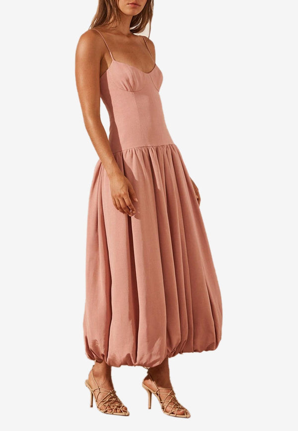 Shona Joy Vento Bubble-Skirt Midi Dress Rose 1234331ROSE