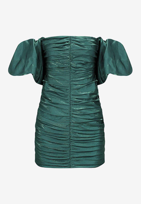 Shona Joy Miramare Metallic Ruched Mini Dress 1235265GREEN