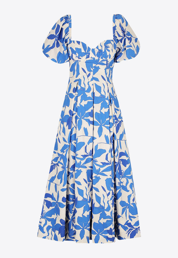 Shona Joy Bleue Printed Bustier Midi Dress 1235342BLUE MULTI