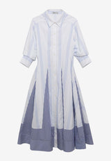 Simkhai Jazz Striped Midi Shirt Dress 124-1018-RBLUE