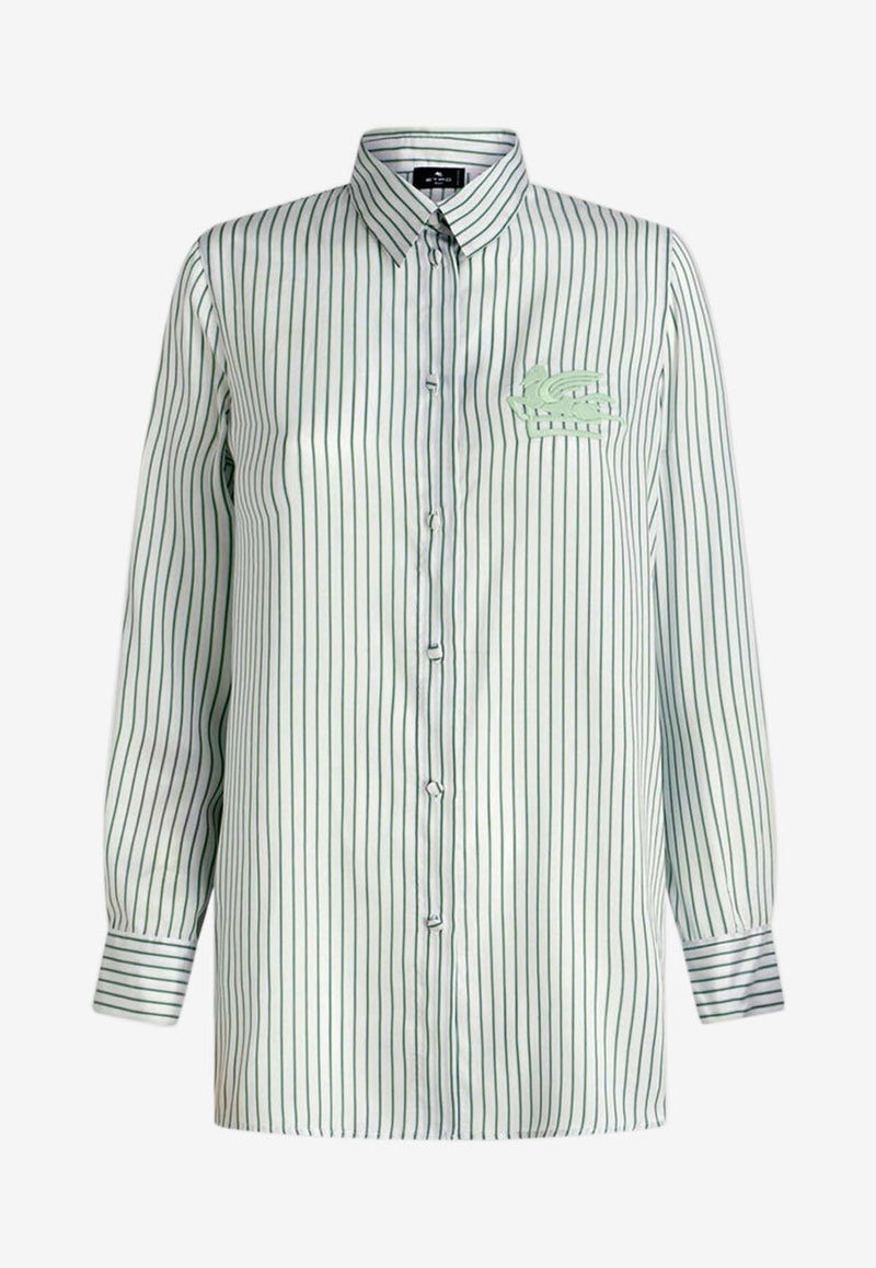 Etro Logo Striped Shirt 12400-0556 0500 Multicolor