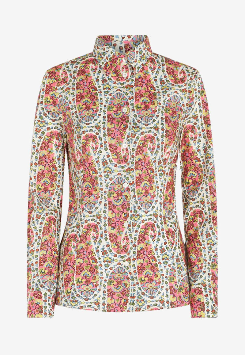 Etro Floral Print Long-Sleeved Shirt 12403-5158 0990 Multicolor