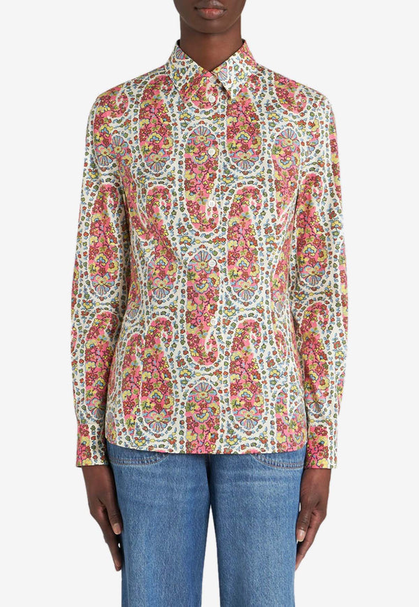 Etro Floral Print Long-Sleeved Shirt 12403-5158 0990 Multicolor