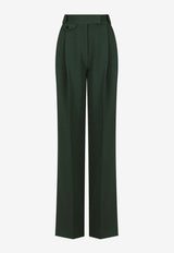Shona Joy Irena Tailored High-Waist Pants Dark Green 1242268GREEN
