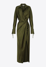 Shona Joy Shae Draped Shirt Maxi Dress 1243235GREEN