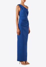 Shona Joy Lani Asymmetrical Gathered Maxi Dress 1243289BLUE