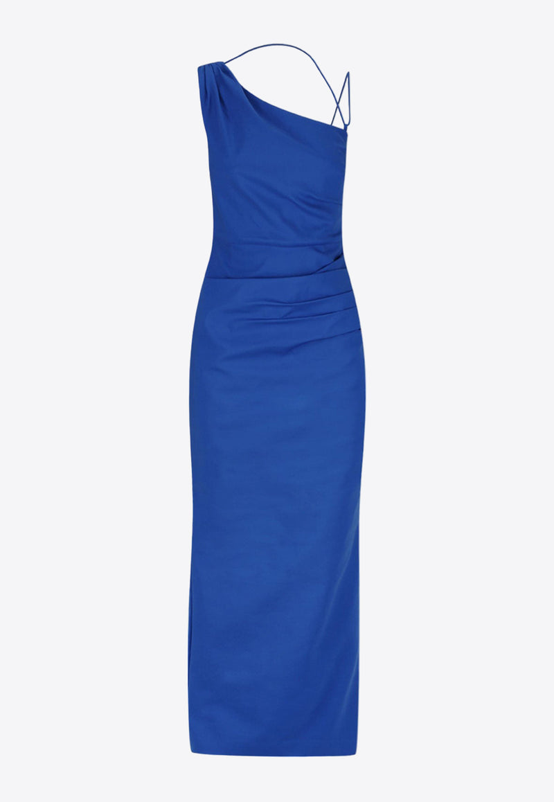 Shona Joy Lani Asymmetrical Gathered Maxi Dress 1243289BLUE