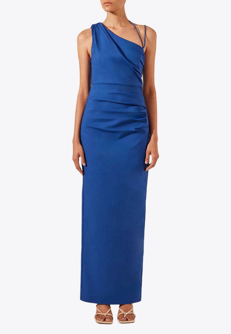 Shona Joy Lani Asymmetrical Gathered Maxi Dress 1243289BLUE