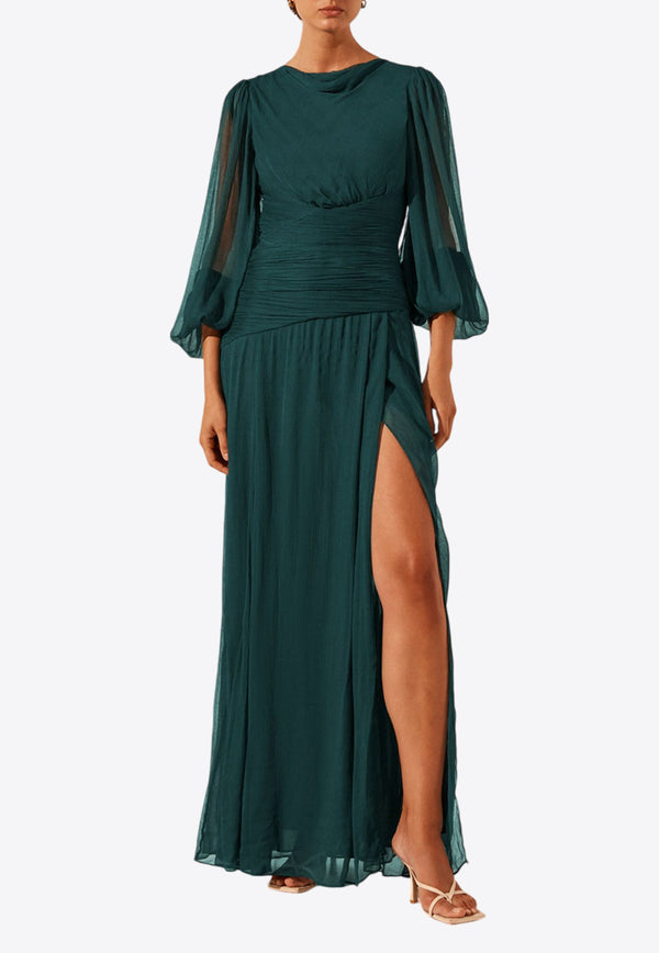 Shona Joy Layla Gathered Maxi Dress Green 1244010GREEN