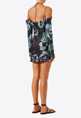 Shona Joy Franco Off-Shoulder Floral Mini Dress Blue 1244087BLUE MULTI