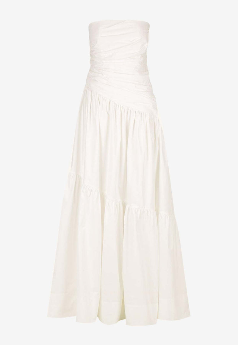 Shona Joy Maiori Strapless Draped Maxi Dress White 1244150WHITE