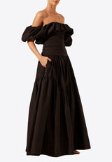 Shona Joy Maiori Off-Shoulder Ruched Maxi Dress Black 1244151BLACK