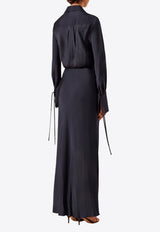 Shona Joy Shae Draped Maxi Shirt Dress Blue 1244194NAVY