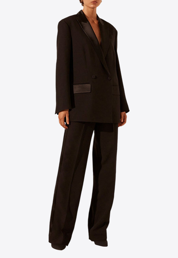 Shona Joy Adri Straight-Leg Tuxedo Pants Black 1244265BLACK