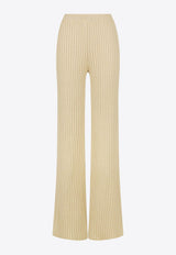 Shona Joy Livia Straight-Leg Ribbed Pants Beige 1244295BEIGE