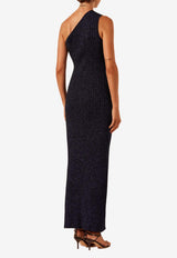 Shona Joy Livia One-Shoulder Lurex Knit Maxi Dress Blue 1244298NAVY