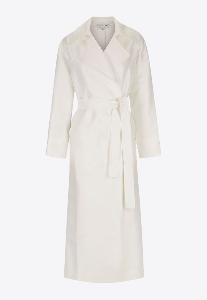 Shona Joy Thea Belted Long Trench Coat White 1244460WHITE