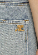 Courrèges Washed-Effect Flared Jeans Blue 124DPA194DE0016/O_COURR-7011