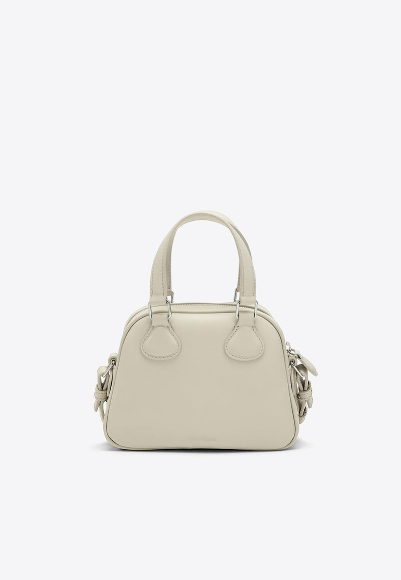 Courrèges Mini Bowling Top Handle Bag in Calf Leather Gray 124GSA083CR0027/O_COURR-9100