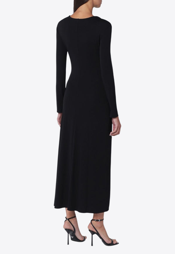 Simkhai Ferrera Draped Midi Dress Black 125-1136-JVI/R_SIMKH-BLK