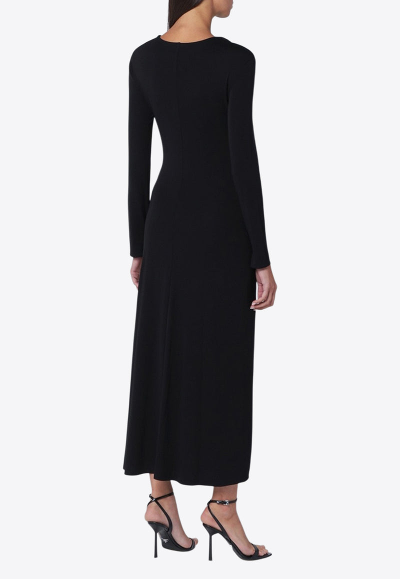 Simkhai Ferrera Draped Midi Dress Black 125-1136-JVI/R_SIMKH-BLK