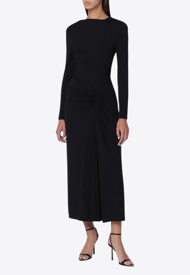 Simkhai Ferrera Draped Midi Dress Black 125-1136-JVI/R_SIMKH-BLK
