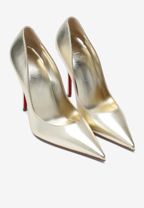 Christian Louboutin Miss Z 100 Laminated Leather Pumps Silver 1250945LE/S_LOUBO-G306