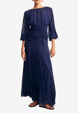 Shona Joy Romy Balloon-Sleeved Maxi Dress 1255047_NAVY