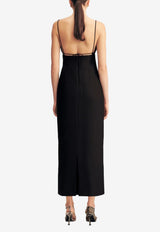 Shona Joy Otis Draped High Neck Midi Dress 1255119_BLACK