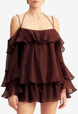 Shona Joy Anika Tiered Ruffle Top 1255294_BROWN