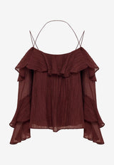 Shona Joy Anika Tiered Ruffle Top 1255294_BROWN
