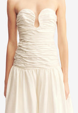 Shona Joy Lucero Silk Pleated Drop Waist Gown 1255457_WHITE