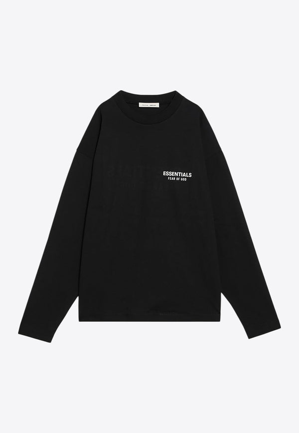 Fear Of God Essentials Logo Print Crewneck Sweatshirt Black 125AS254200F/R_FEARE-JB