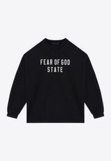 Fear Of God Essentials Logo Print Long-Sleeved T-shirt Black 125BT242010F/P_FEARE-BLK