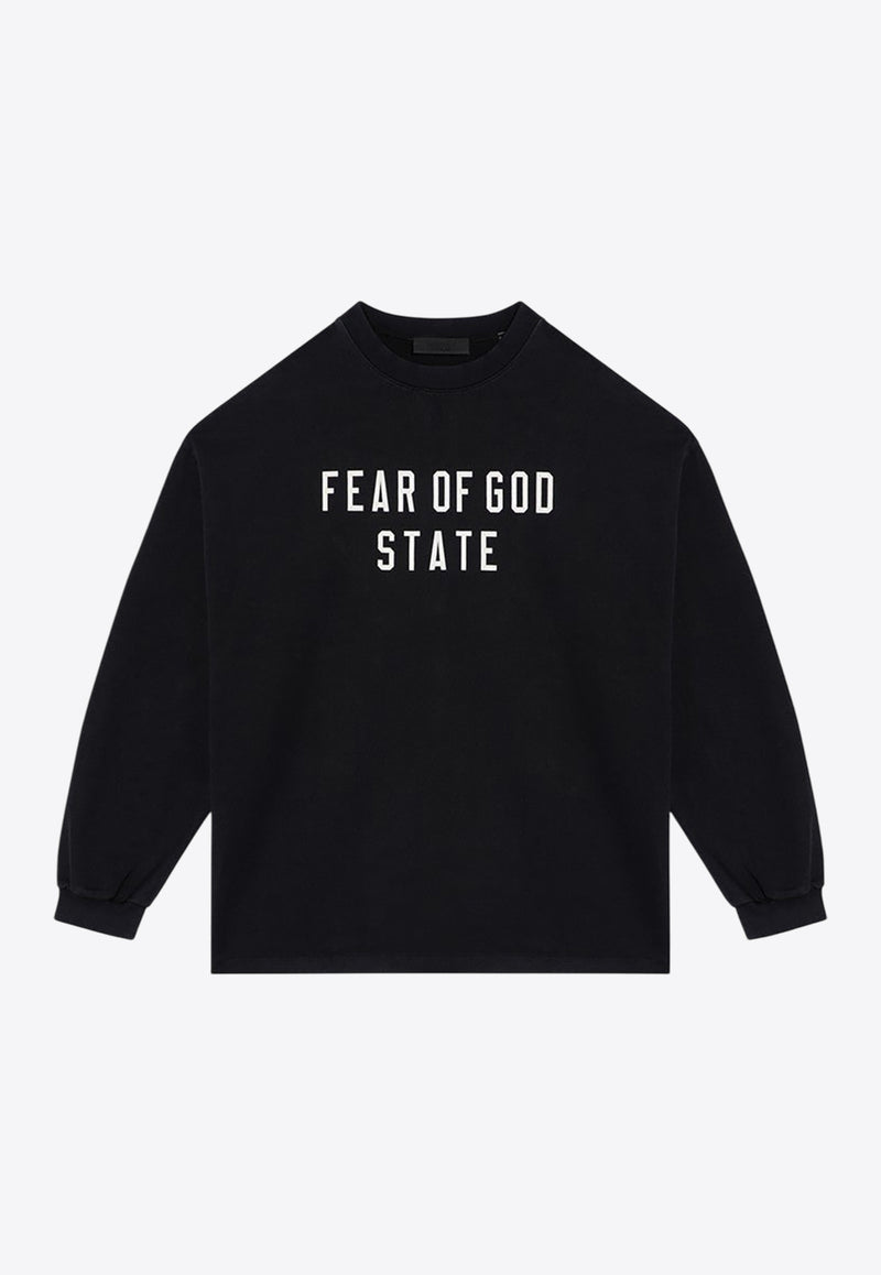 Fear Of God Essentials Logo Print Long-Sleeved T-shirt Black 125BT242010F/P_FEARE-BLK