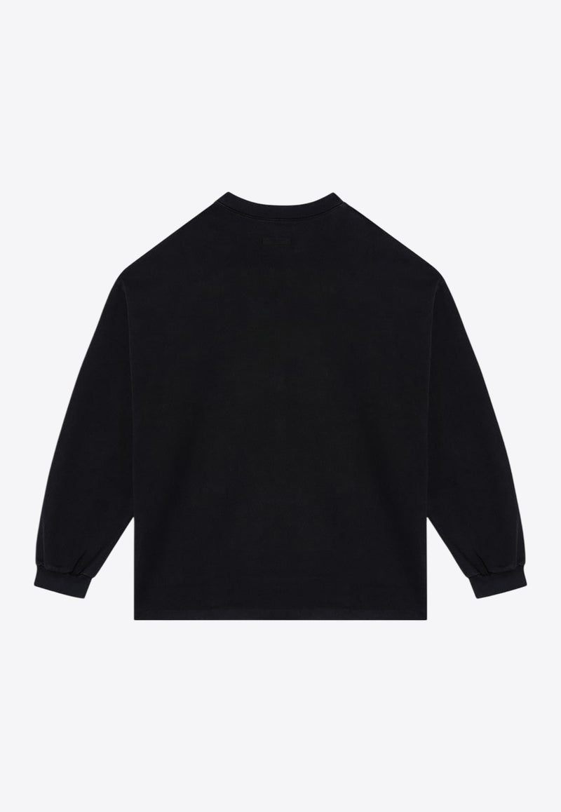 Fear Of God Essentials Logo Print Long-Sleeved T-shirt Black 125BT242010F/P_FEARE-BLK