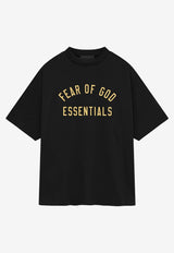 Fear Of God Essentials Logo Print Crewneck T-shirt Black 125BT244190F_000_BLACK