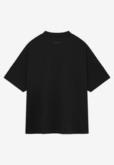 Fear Of God Essentials Logo Print Crewneck T-shirt Black 125BT244190F_000_BLACK