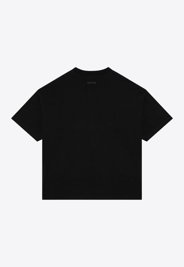 Fear Of God Essentials Logo Print Crewneck T-shirt Black 125BT244190F/P_FEARE-BLK